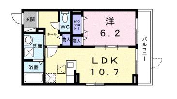 アビタ諸福(1LDK/3階)の間取り写真