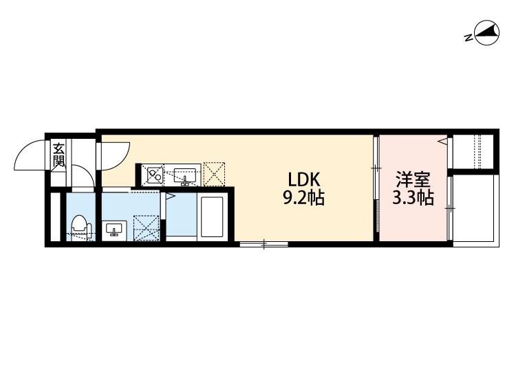 ROBOT HOUSE 名古屋南(1LDK/1階)の間取り写真