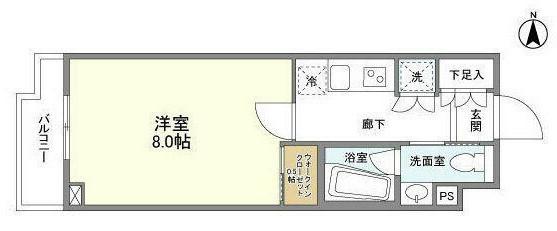 コンフォリア桜上水(1K/1階)の間取り写真