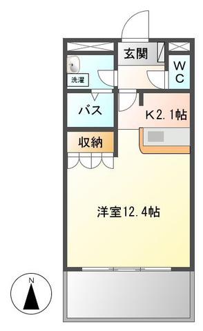 メゾンディール(1K/2階)の間取り写真
