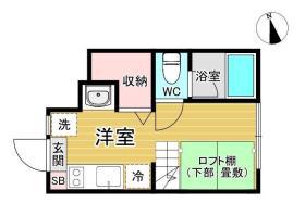 クラソ下北沢(ワンルーム/1階)の間取り写真