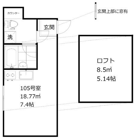クレスト西馬込(ワンルーム/1階)の間取り写真