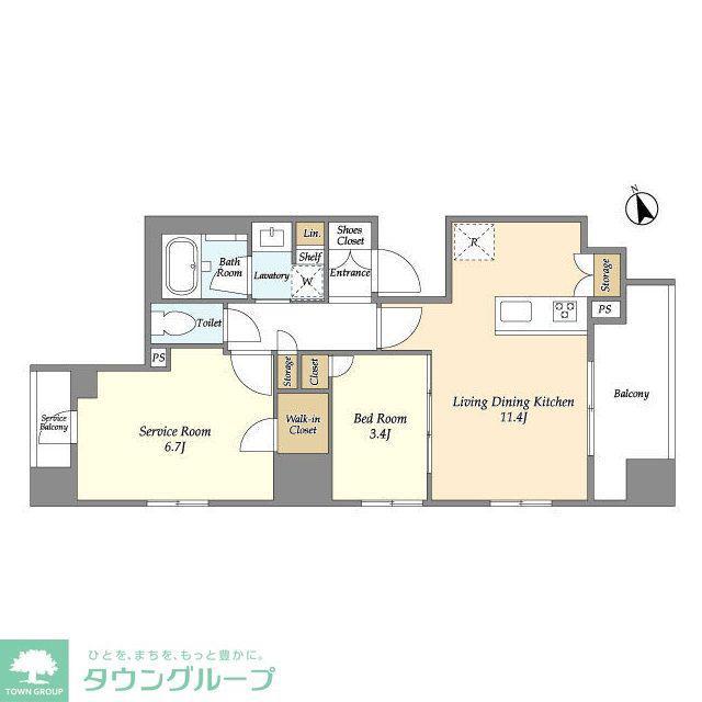 ドゥーエ南砂町(1SLDK/5階)の間取り写真