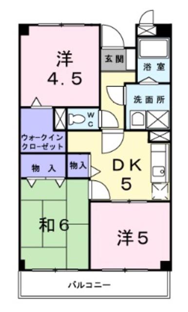 パークサイド高安(3DK/2階)の間取り写真