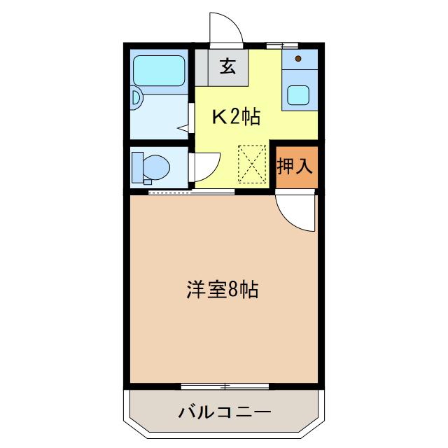 プレミールハイツ(1K/1階)の間取り写真