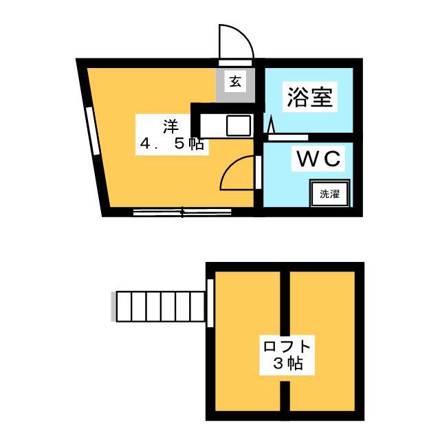 竹下ビル(ワンルーム/2階)の間取り写真