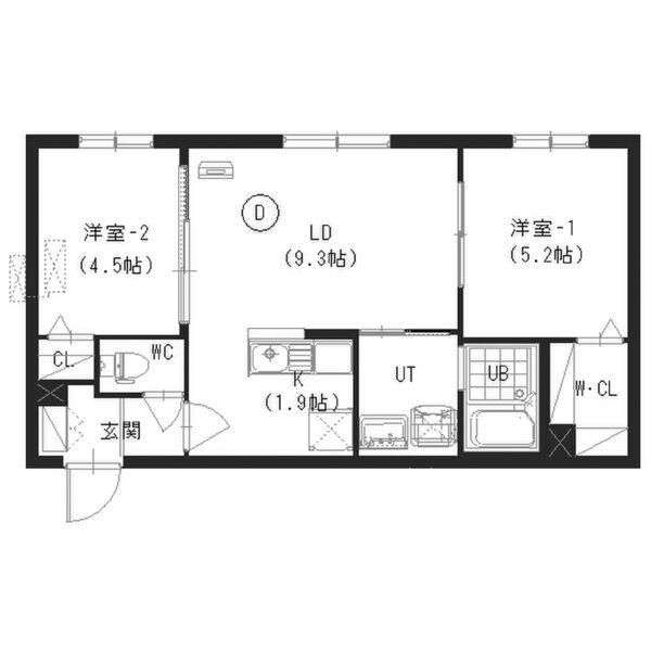 エクセル東札幌(2LDK/2階)の間取り写真