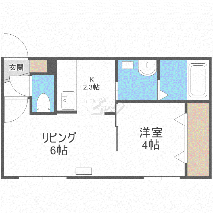 ウェリナ幌平橋(1LDK/4階)の間取り写真