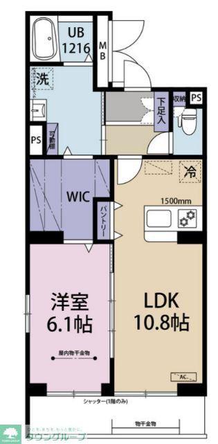 RIZ RAFFINE湘南(1LDK/1階)の間取り写真