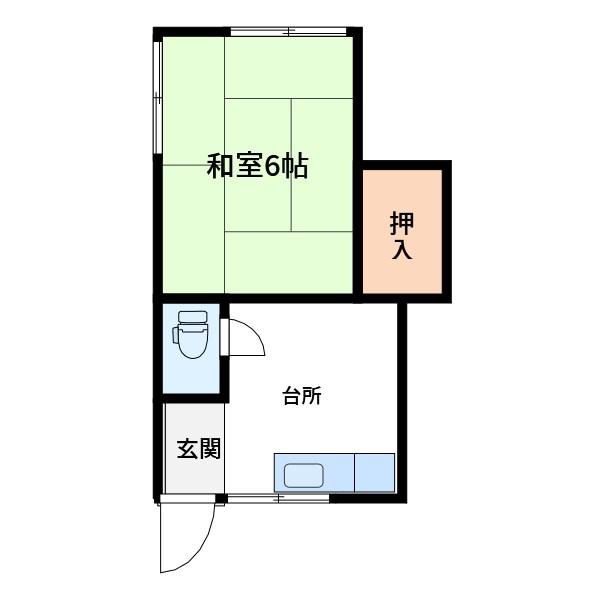 田口荘(1K/1階)の間取り写真
