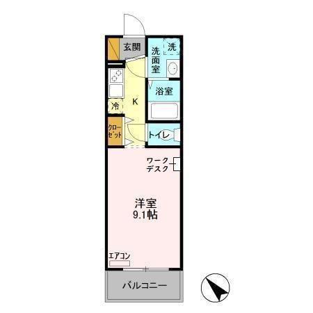 MAGNOLIA COUT(1K/2階)の間取り写真