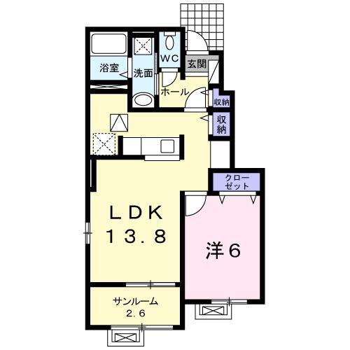ドゥ・ステージアVIII(1LDK/1階)の間取り写真