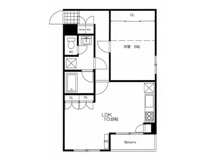 メイプルハウス3(1LDK/3階)の間取り写真