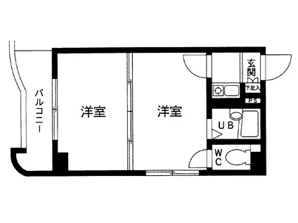 東和西駅前マンション(2K/6階)の間取り写真