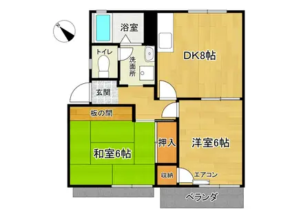サンハイツ田中C(2DK/2階)の間取り写真
