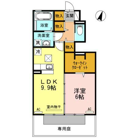 グリーンハイツ金沢(1LDK/1階)の間取り写真