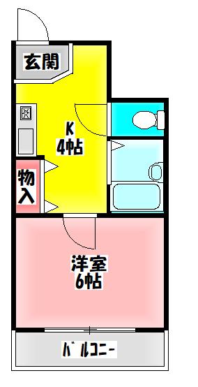 アネックス高橋(1K/1階)の間取り写真