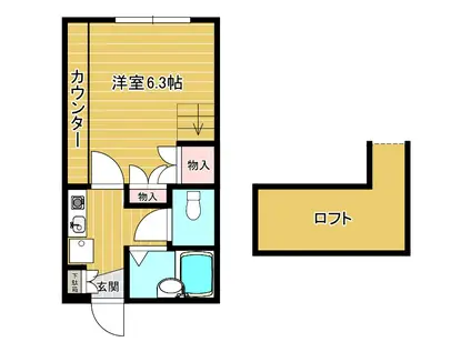 ムーラン・ド・ラギャレット(1K/1階)の間取り写真