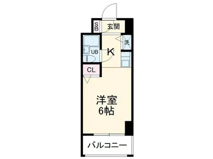 ユーコート新丸子(ワンルーム/3階)の間取り写真