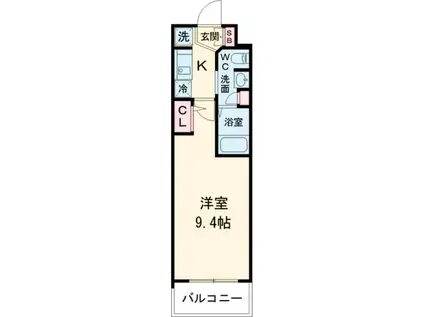 エステムコート神戸ハーバーランド前IVベイライト(1K/5階)の間取り写真