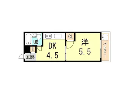 プレタメゾン岡本(1DK/2階)の間取り写真