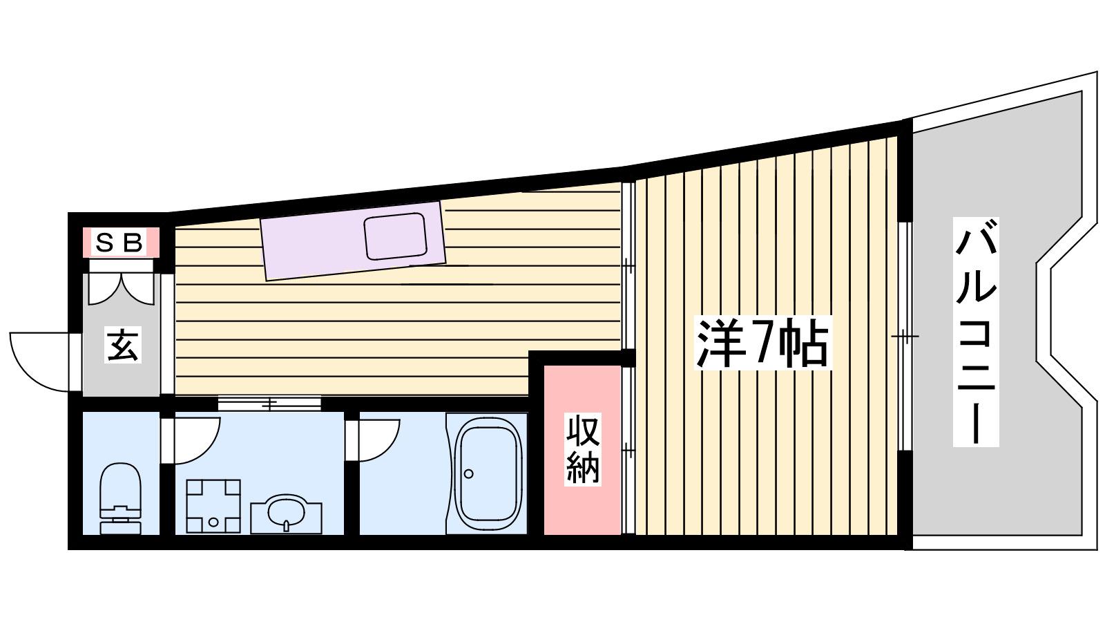 コーポふくい(1DK/6階)の間取り写真