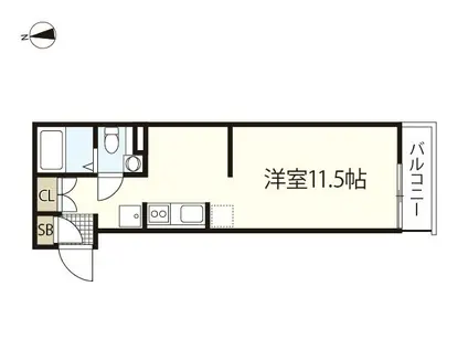 COLLINA口田南(ワンルーム/1階)の間取り写真