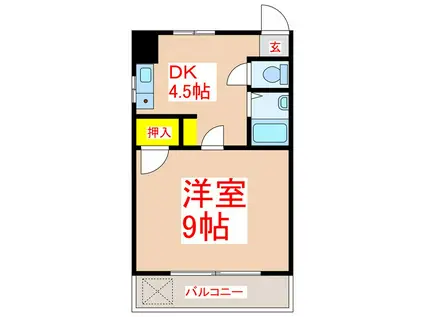 榎田マンション(1DK/2階)の間取り写真