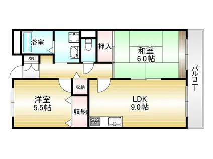 グランバレー(2LDK/3階)の間取り写真