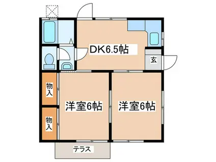 池田荘(2DK/1階)の間取り写真