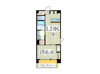 ART RESIDENCE IN OOTAKA‐NO‐MORI B棟(1LDK/4階)の間取り写真
