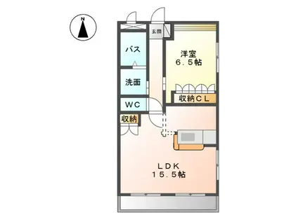 ＪＲ関西本線 春田駅 徒歩13分 2階建 築21年(1LDK/1階)の間取り写真
