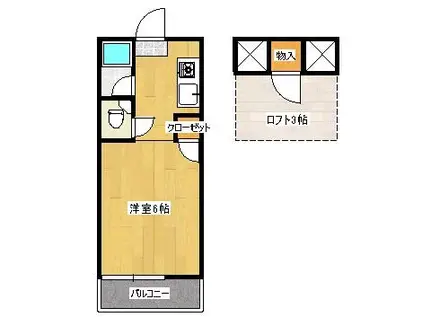 ソフィア松香台II(ワンルーム/1階)の間取り写真