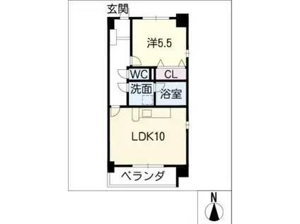 スカイシーIII(1LDK/3階)の間取り写真