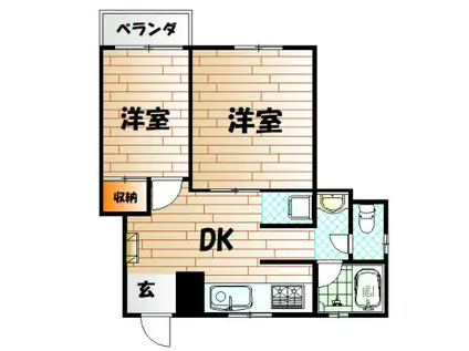 西小倉129(2DK/1階)の間取り写真