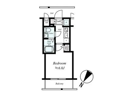 サムティ土佐堀RIBERA(1K/2階)の間取り写真