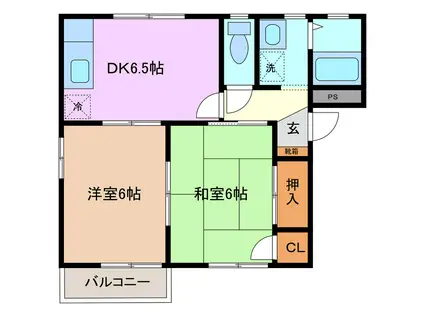 フォーレス白い家(2DK/2階)の間取り写真