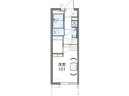レオパレスエクセル ケンIII(1K/1階)の間取り写真