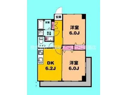 Tマンション32(2DK/3階)の間取り写真