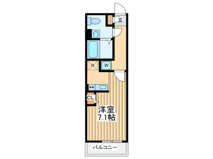 フェリーチェ浅田(ワンルーム/2階)の間取り写真