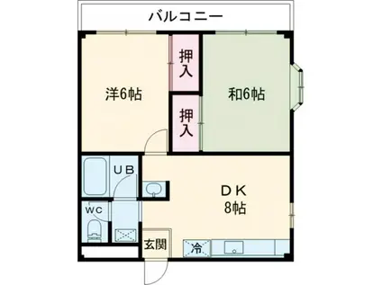 平野マンション(2DK/1階)の間取り写真