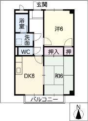 SURPLUS AIM(2DK/2階)の間取り写真