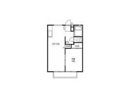 菊地ハイツE(1LDK/1階)の間取り写真