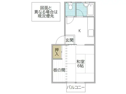 グリーンコーポ(1K/1階)の間取り写真