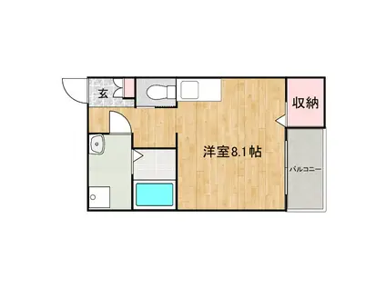 スリーズ霞町(ワンルーム/1階)の間取り写真