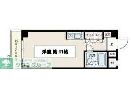 ベルフラワーハイツ伊勢原(ワンルーム/4階)の間取り写真
