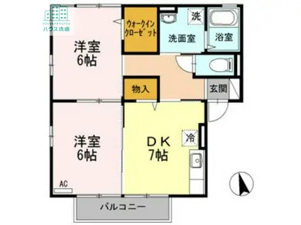 コンフォールM III(2DK/2階)の間取り写真
