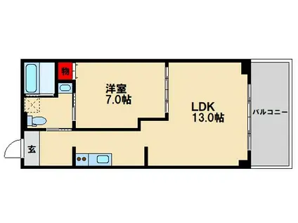 ラフテル小郡(1LDK/3階)の間取り写真