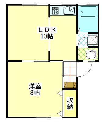 レジデンスエイコー(1LDK/2階)の間取り写真
