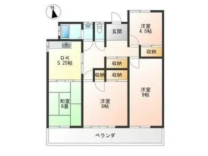 PFC HOME BUILDER コーポヒラオカ(4DK/1階)の間取り写真